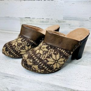Muk Luk Womens Heel Clog Shoes Sz 38